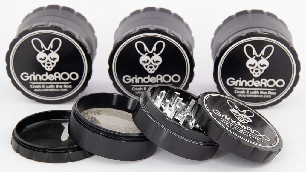 GrindeROO 4 Piece Premium Metal Herb Grinder - The 'OG'