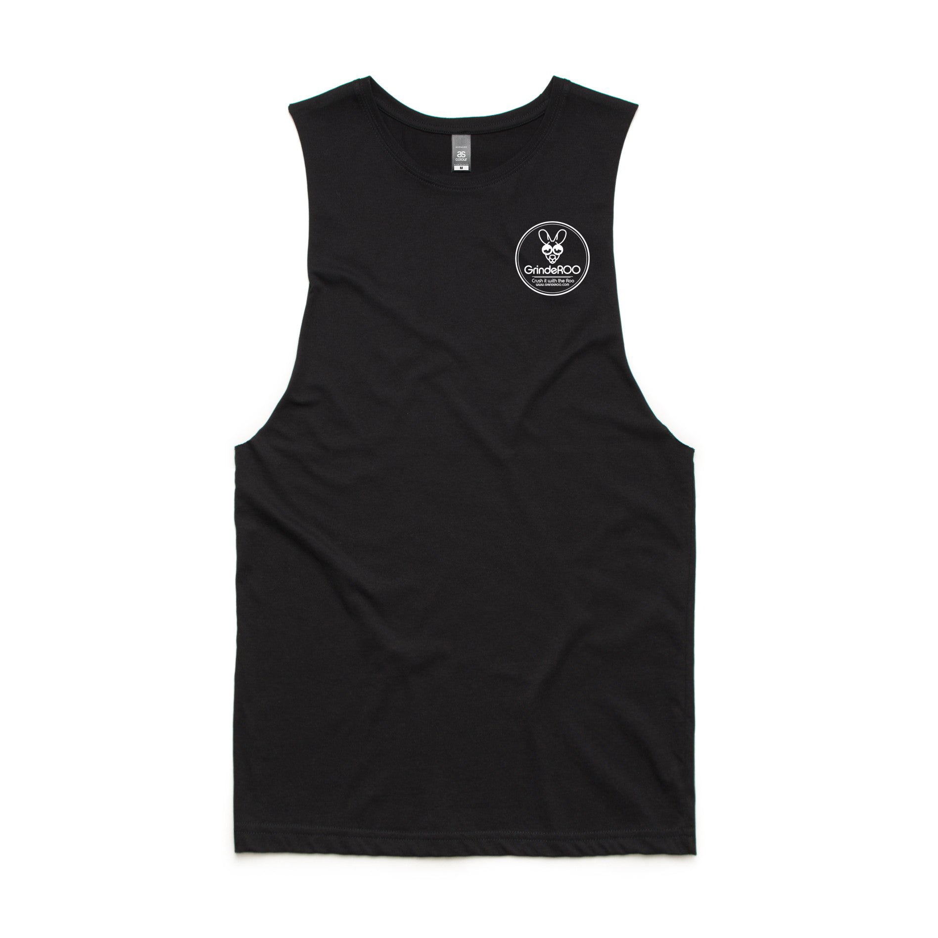 GrindeROO Logo AsColour Muscle Tee - Black