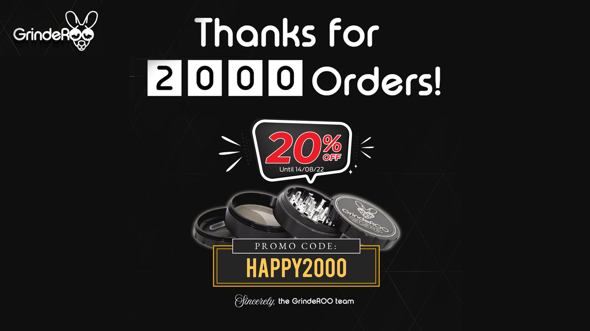 As a Thanks for 2000 Orders, Use Code HAPPY2000 for 20% Off!