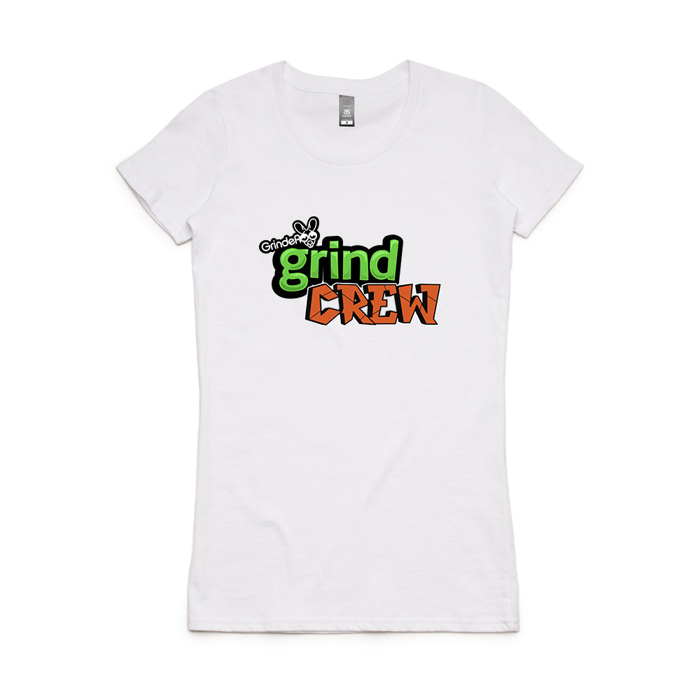 GrindeROO Grind Crew – Women's Tee | White