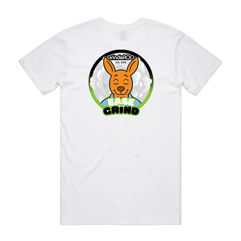 GrindeROO Ease The Grind – Men's Tee | White