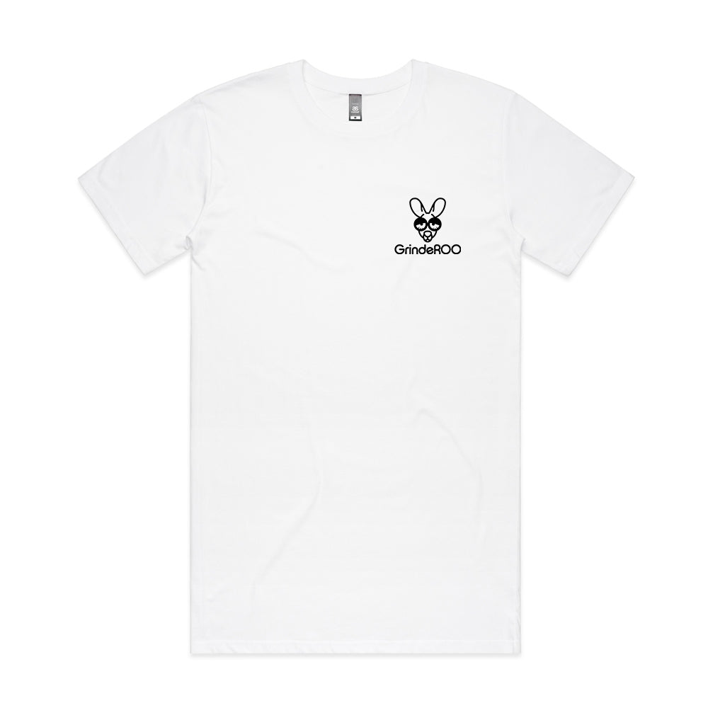 GrindeROO Ease The Grind – Men's Tee | White
