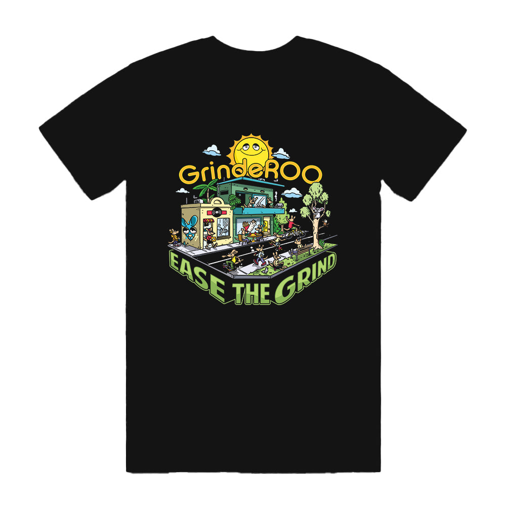GrindeROO Ease The Grind RooVille – Men's Tee | Black
