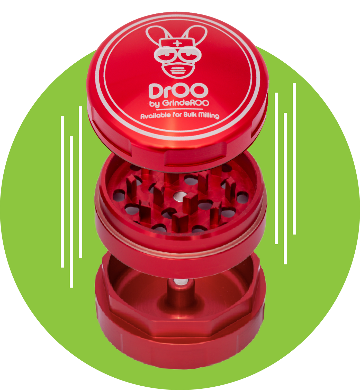 Threadless 3 Piece 'DRoo' 55mm Herb Grinder GrindeROO